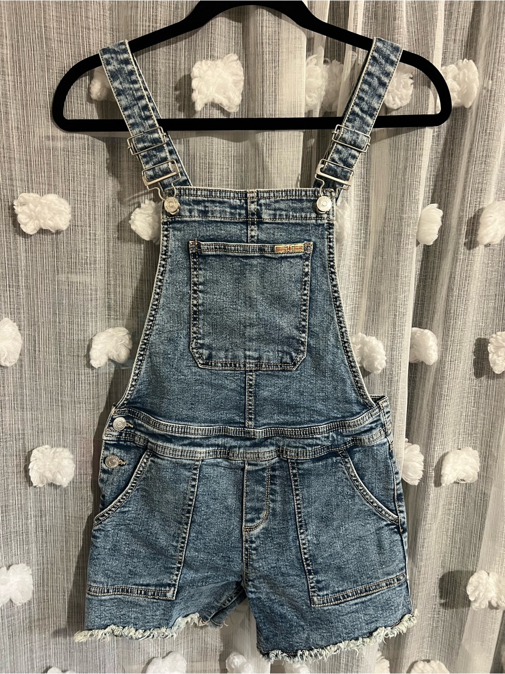 Hudson 
Denim Short Overalls - Blue Jean Dungaree Shorts